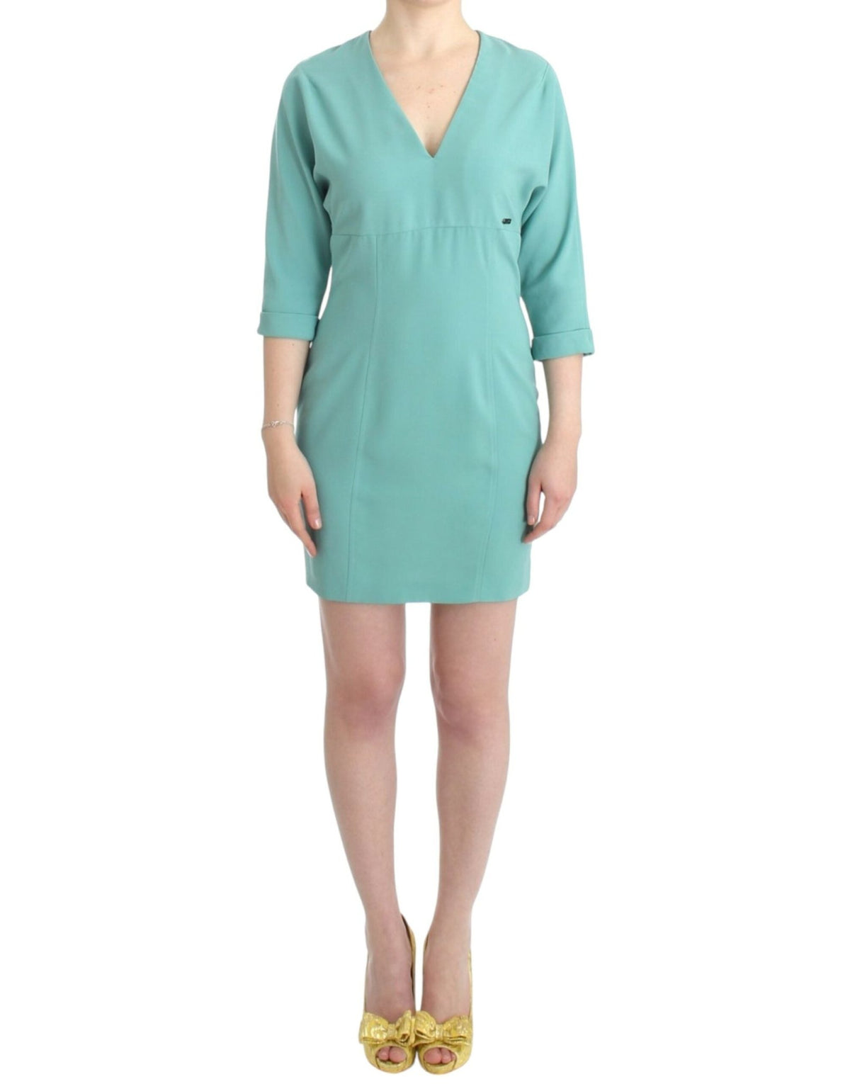 Green 3/4 sleeved sheath dress - X excelência