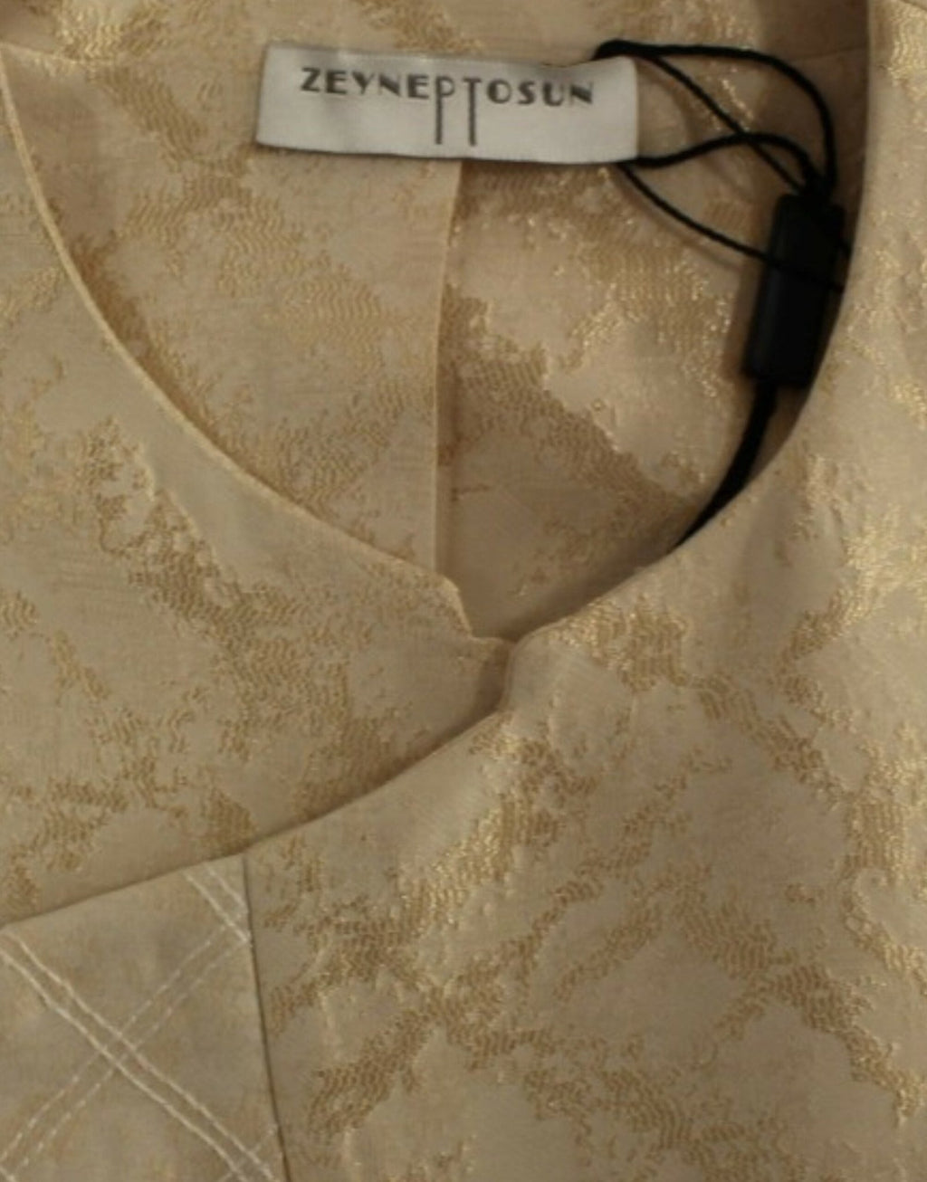 Beige brocade sleeveless jacket - X excelência
