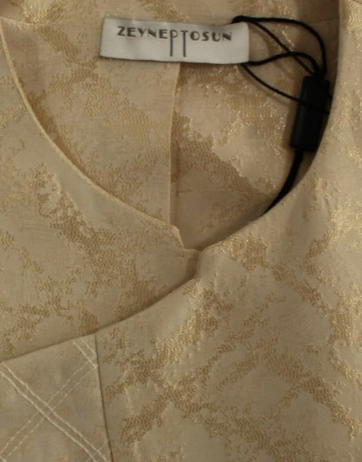 Beige brocade sleeveless jacket - X excelência