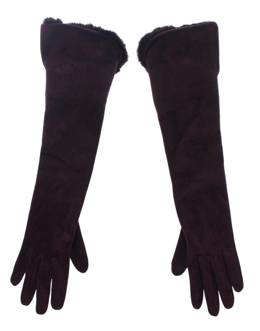 Purple Mink Fur Goatskin Suede Leather Gloves - X excelência