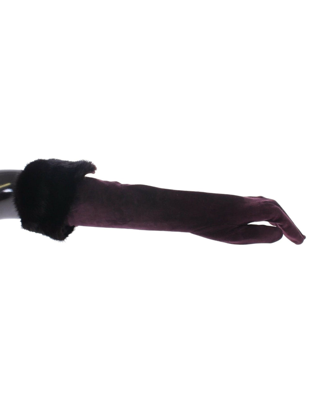 Purple Mink Fur Goatskin Suede Leather Gloves - X excelência