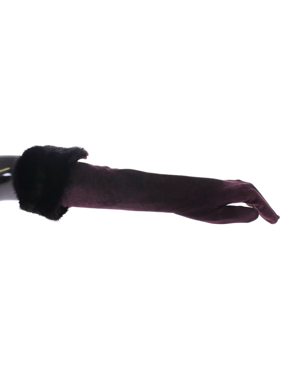 Purple Mink Fur Goatskin Suede Leather Gloves - X excelência