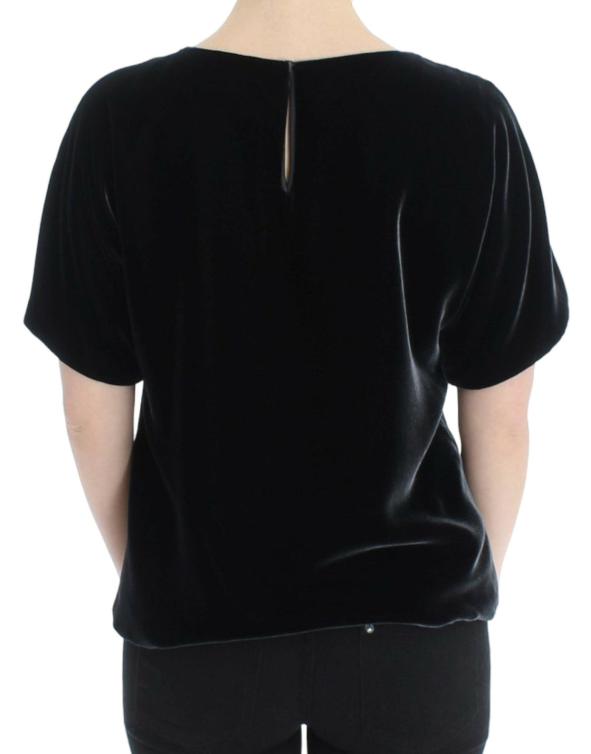 Black velvet shortsleeved blouse - X excelência