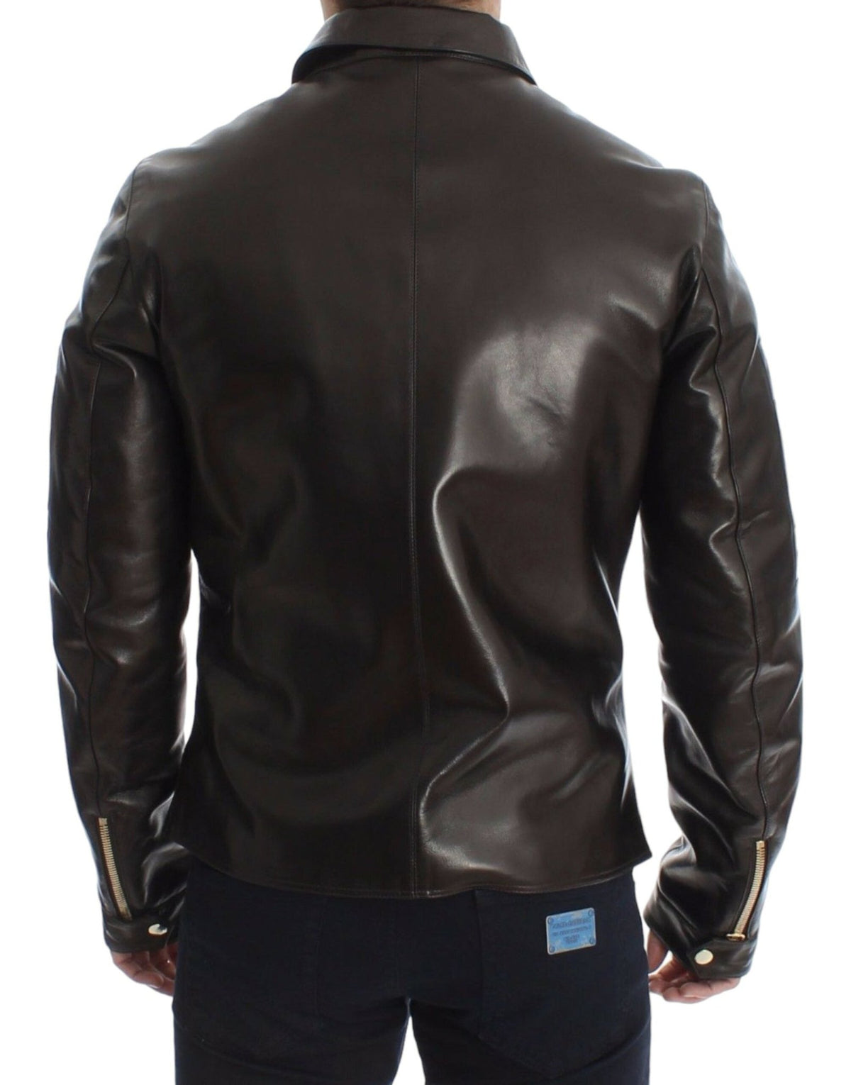 Brown Lambskin Leather Zipper Jacket - X excelência