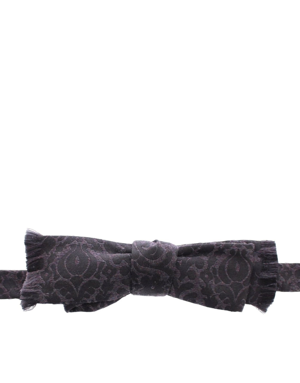 Dark Gray Wool Silk Brand Baroque Paisley Bow Tie Men - X excelência