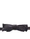 Dark Gray Wool Silk Brand Baroque Paisley Bow Tie Men - X excelência