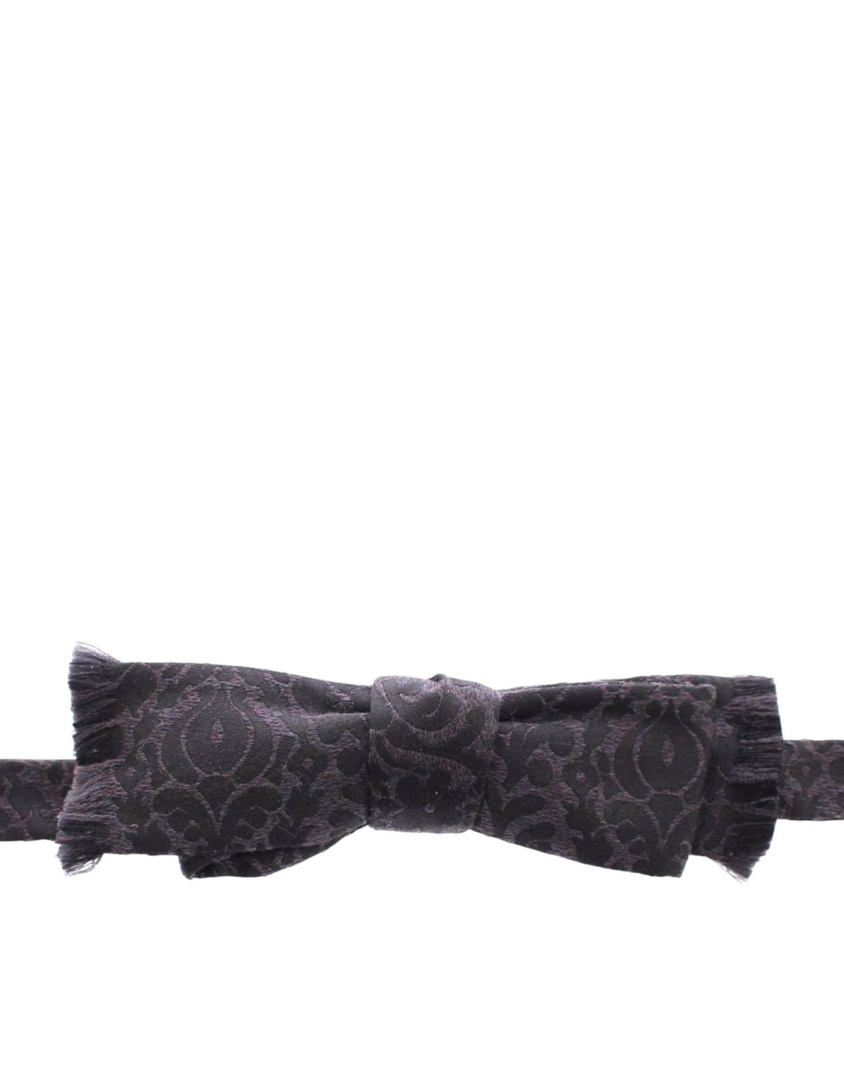 Dark Gray Wool Silk Brand Baroque Paisley Bow Tie Men - X excelência