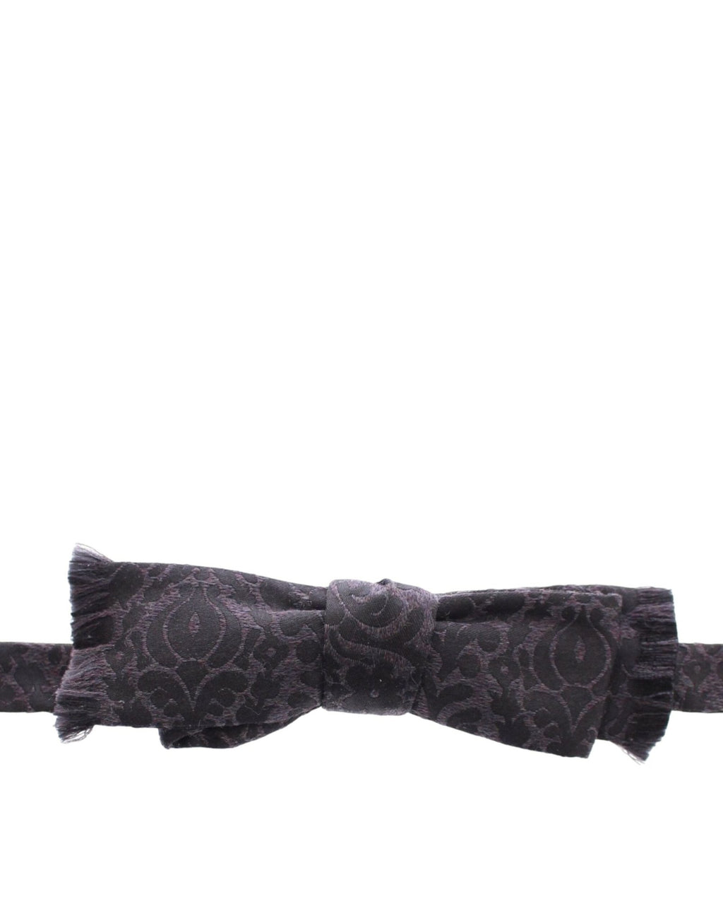 Dark Gray Wool Silk Brand Baroque Paisley Bow Tie Men - X excelência