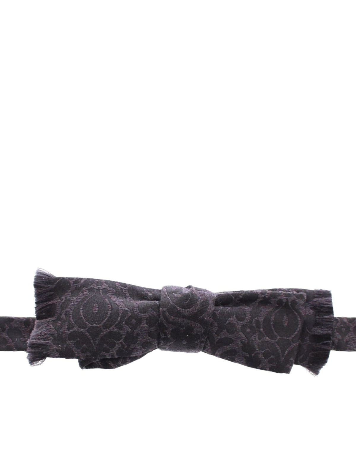 Dark Gray Wool Silk Brand Baroque Paisley Bow Tie Men - X excelência