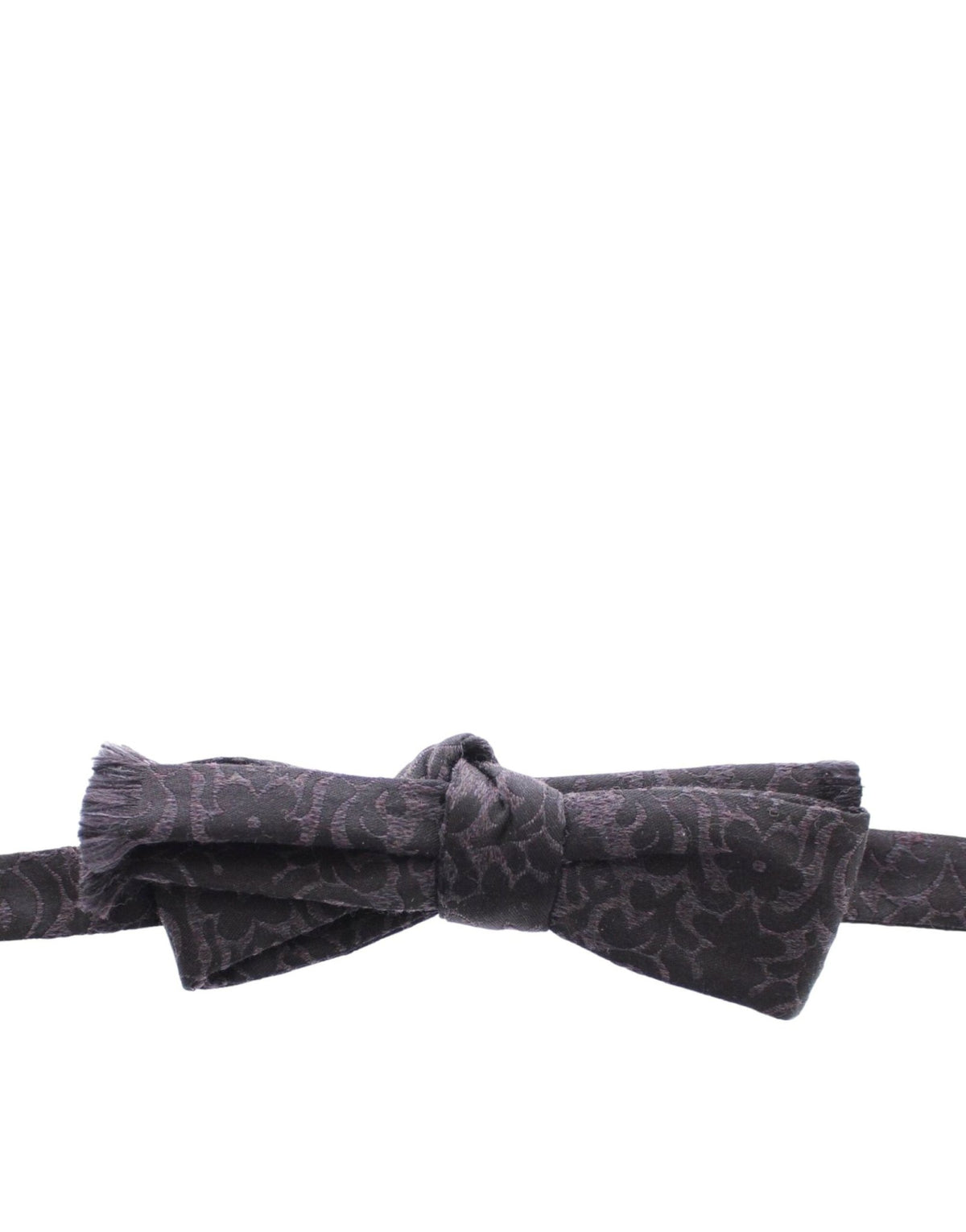 Dark Gray Wool Silk Brand Baroque Paisley Bow Tie Men - X excelência