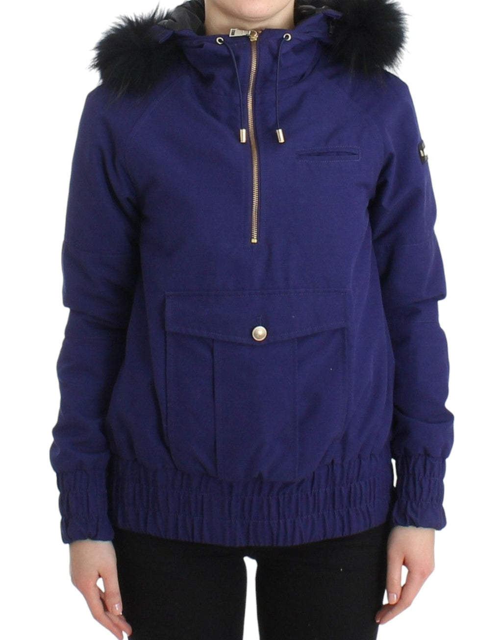 Blue Padded Jacket Hooded Short K-Way - X excelência