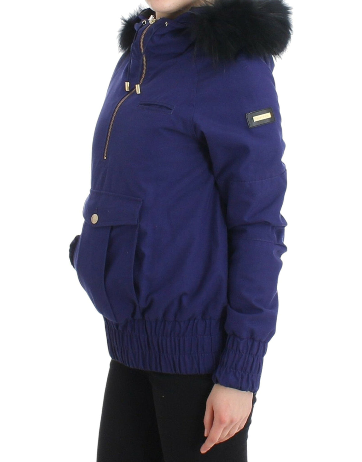 Blue Padded Jacket Hooded Short K-Way - X excelência