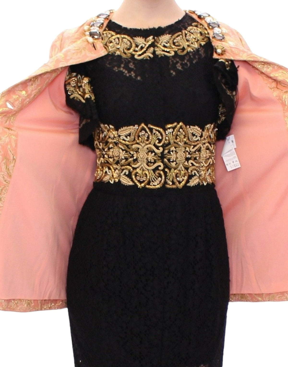 Pink Silk Brocade Crystal Jacket Coat - X excelência