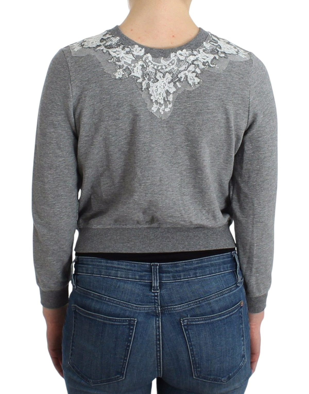 Lingerie Gray Lace Sweater Cardigan Top - X excelência