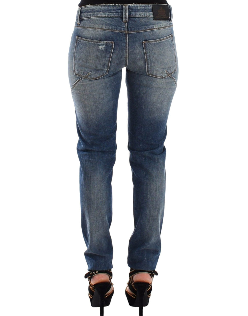 Blue Slim Jeans Denim Pants Straight Stretch - X excelência