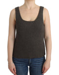 Gray Knit Top Knitted Sweater Merino Wool - X excelência