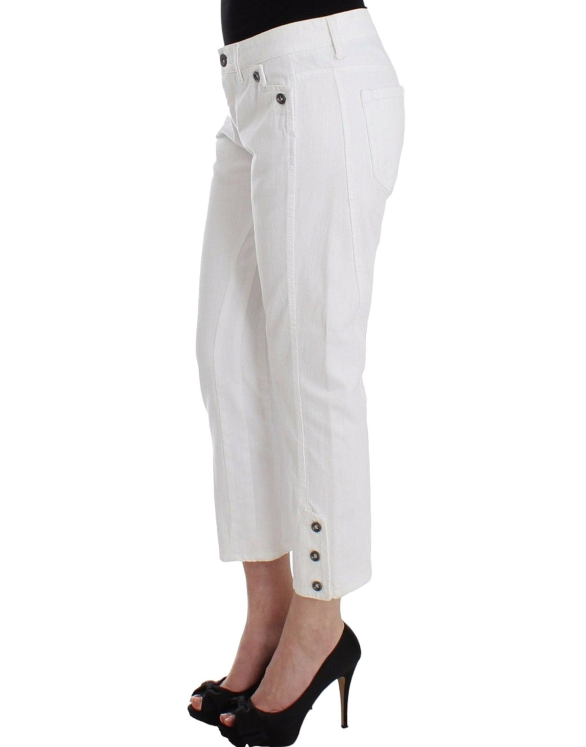 White Cropped Jeans Denim Pants Branded Capri - X excelência