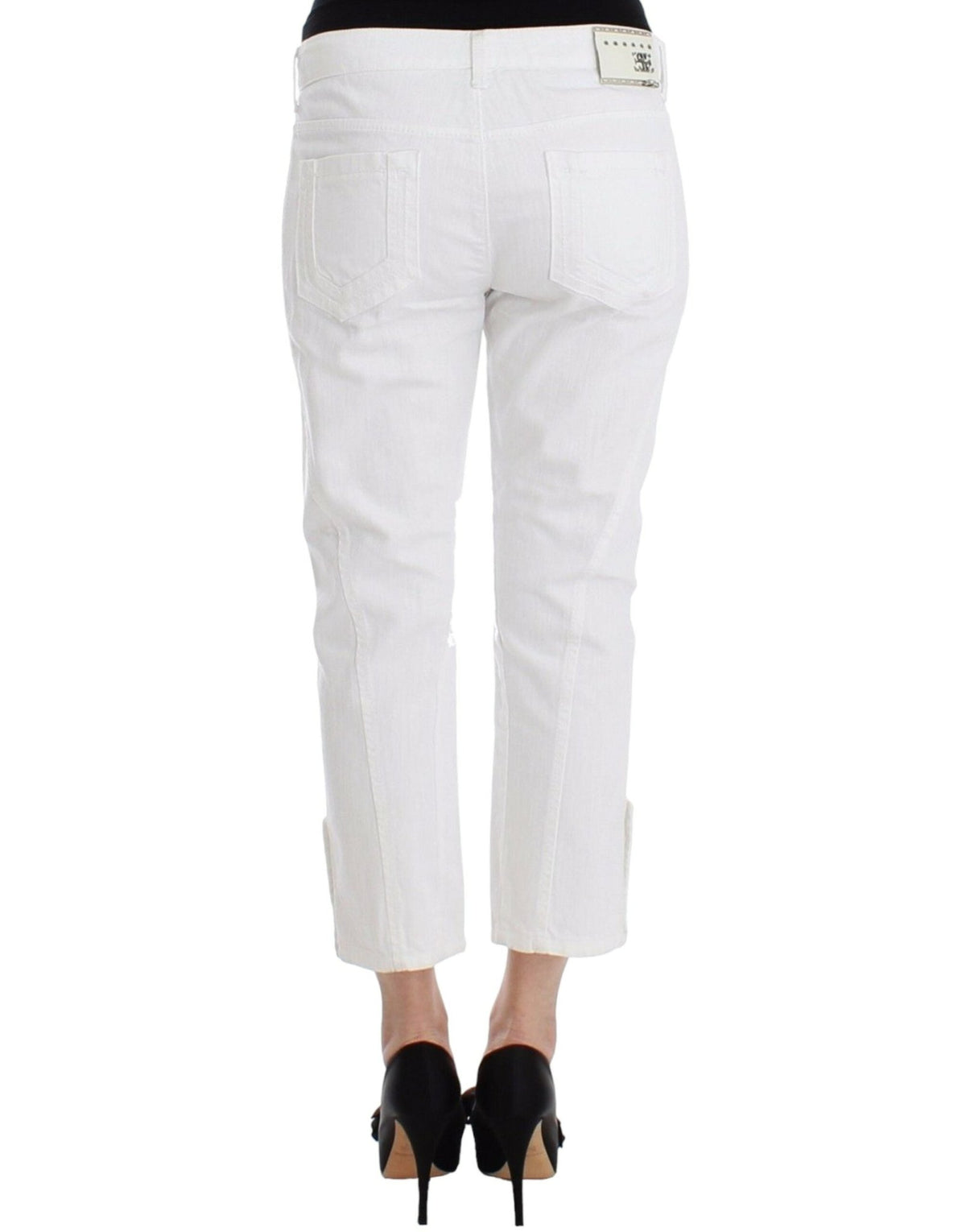 White Cropped Jeans Denim Pants Branded Capri - X excelência