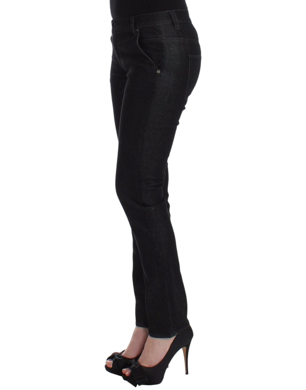 Black Slim Jeans Denim Pants Skinny Leg Stretch - X excelência