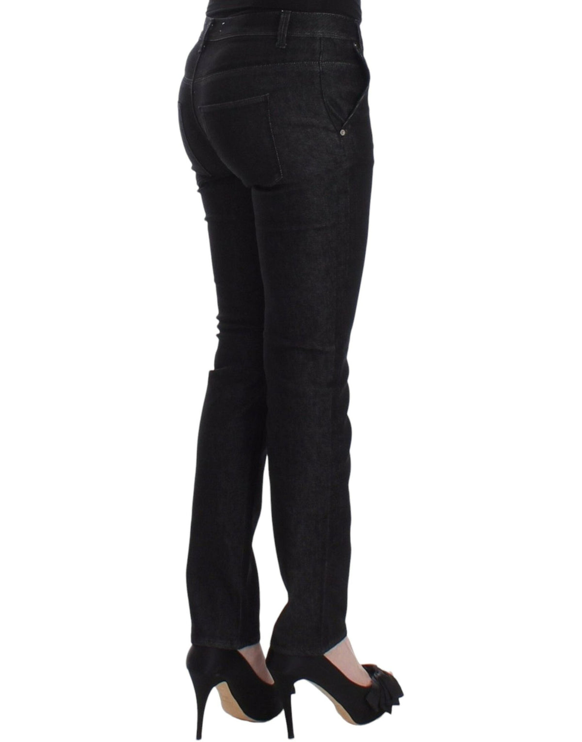 Black Slim Jeans Denim Pants Skinny Leg Stretch - X excelência