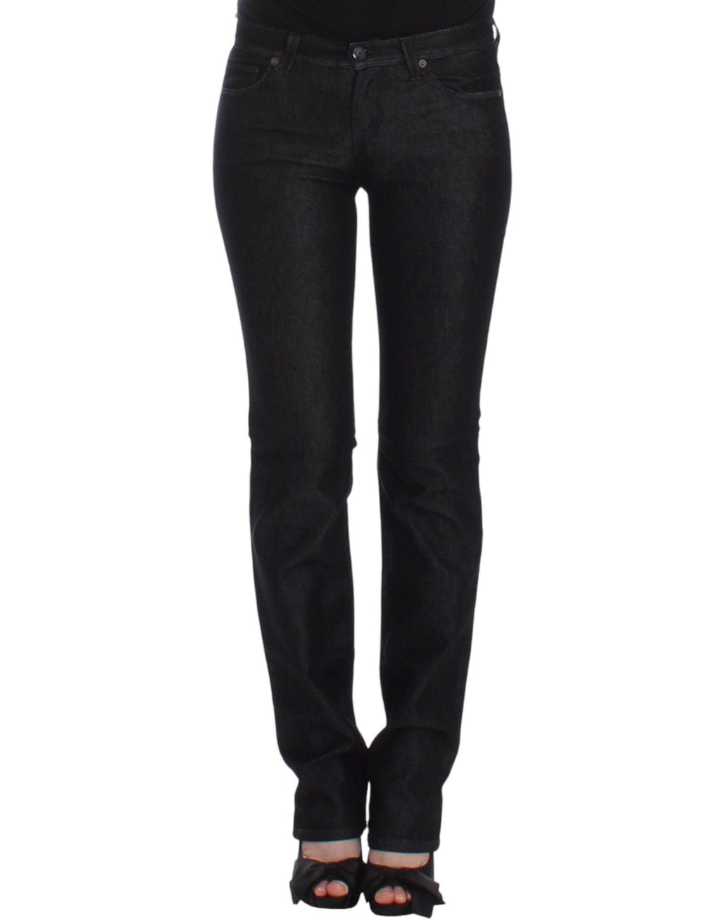 Black Slim Jeans Denim Pants Skinny Leg Stretch - X excelência