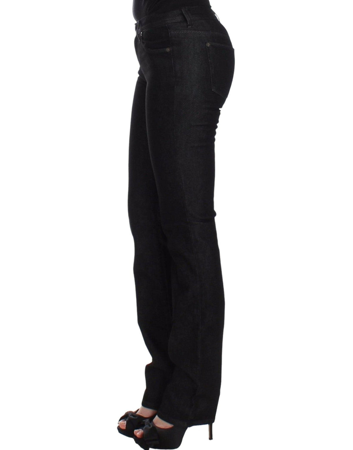 Black Slim Jeans Denim Pants Skinny Leg Stretch - X excelência