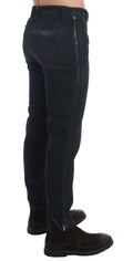 Blue Cotton Slim Pants Denim Jeans - X excelência