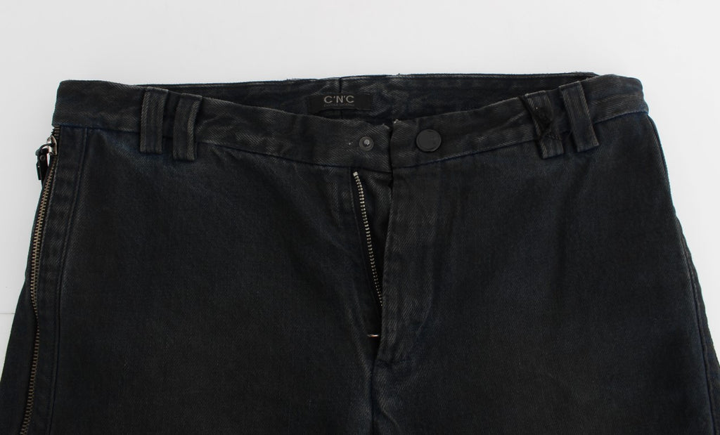 Blue Cotton Slim Pants Denim Jeans - X excelência