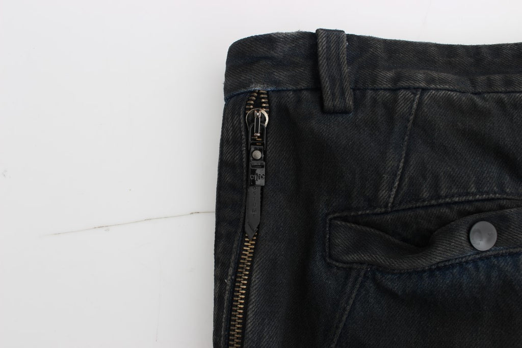 Blue Cotton Slim Pants Denim Jeans - X excelência