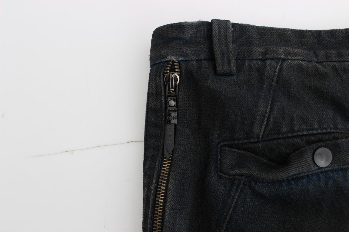 Blue Cotton Slim Pants Denim Jeans - X excelência