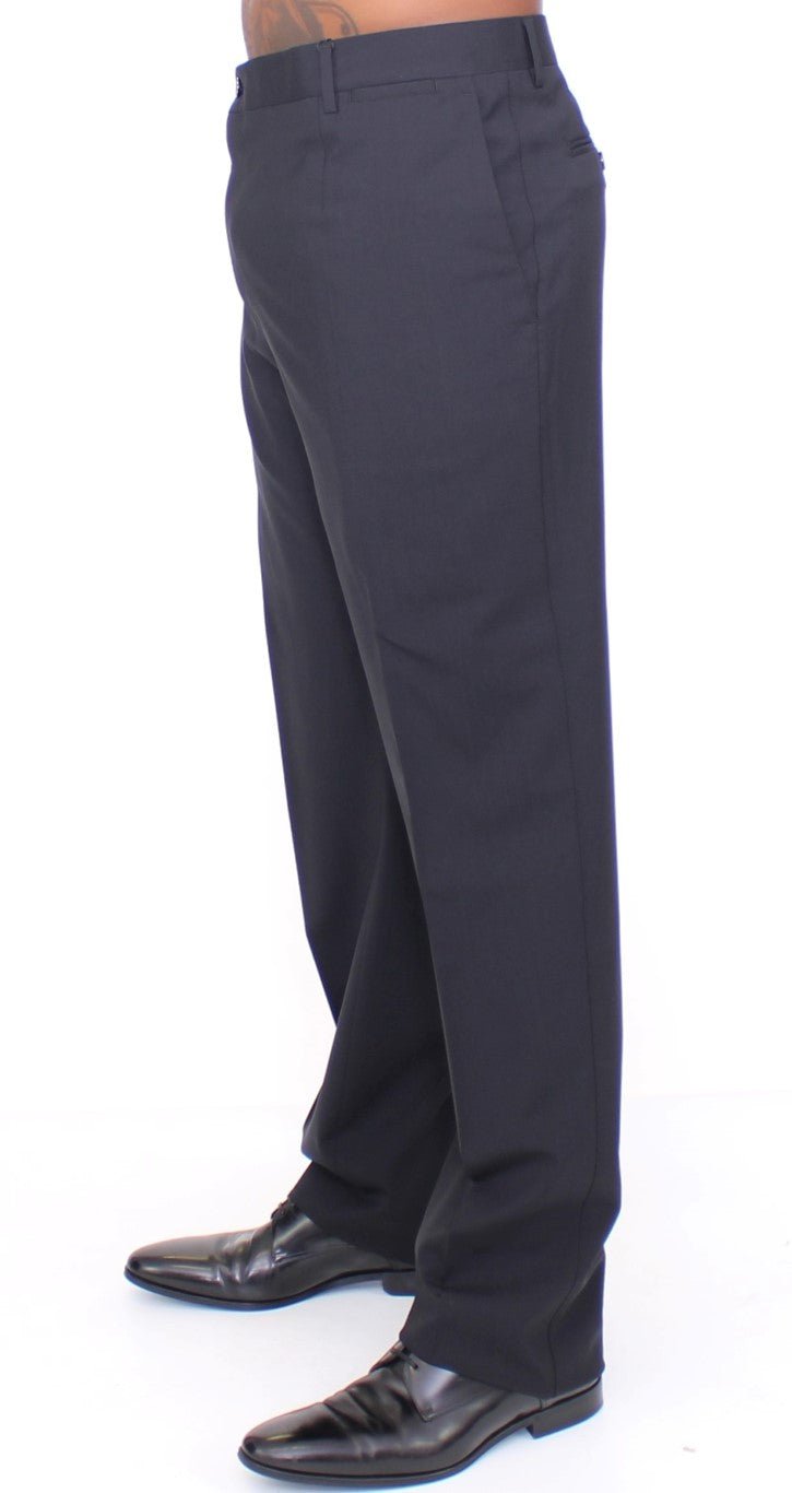 Black Wool Stretch Pleated Pants - X excelência