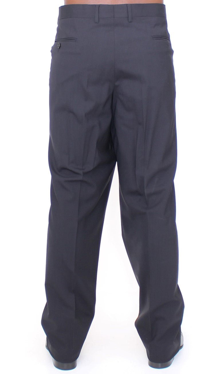 Black Wool Stretch Pleated Pants - X excelência