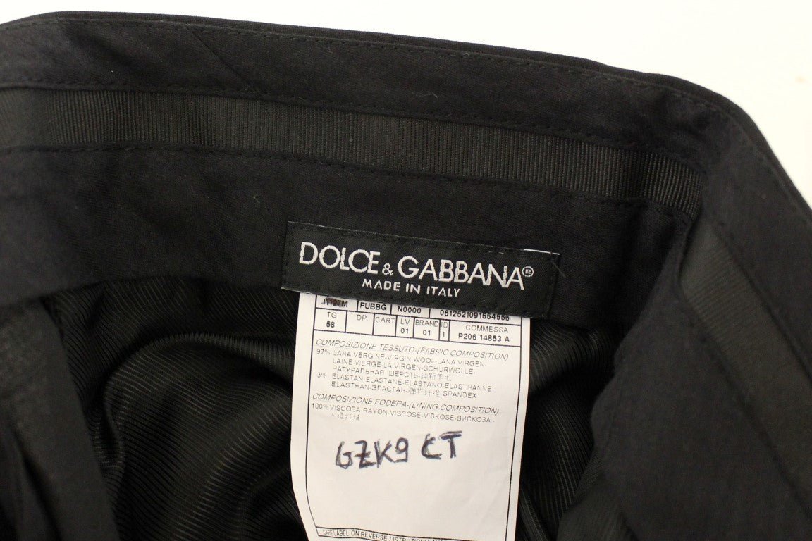 Black Wool Stretch Pleated Pants - X excelência