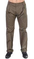 Green Cotton Stretch Comfort Fit Pants - X excelência