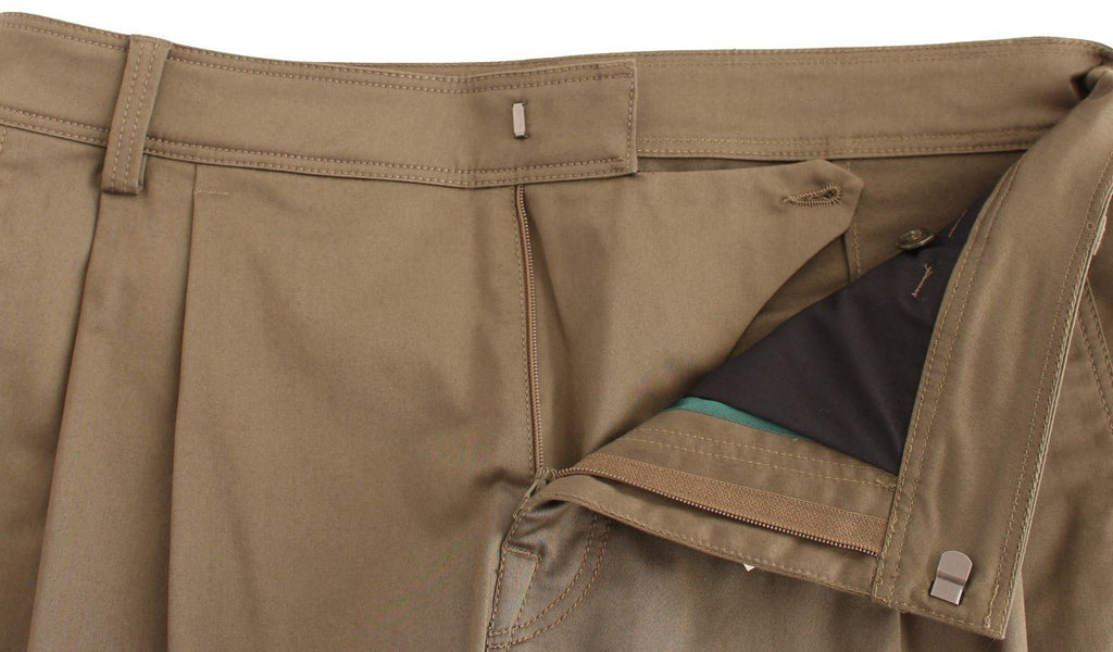 Green Cotton Stretch Comfort Fit Pants - X excelência