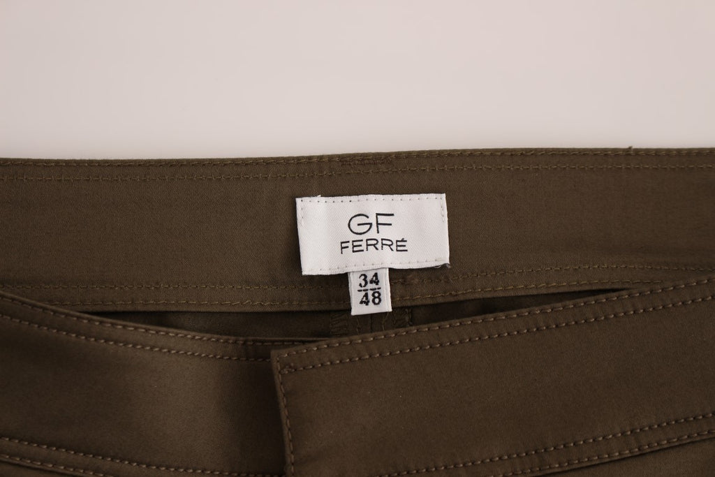Green Cotton Stretch Comfort Fit Pants - X excelência