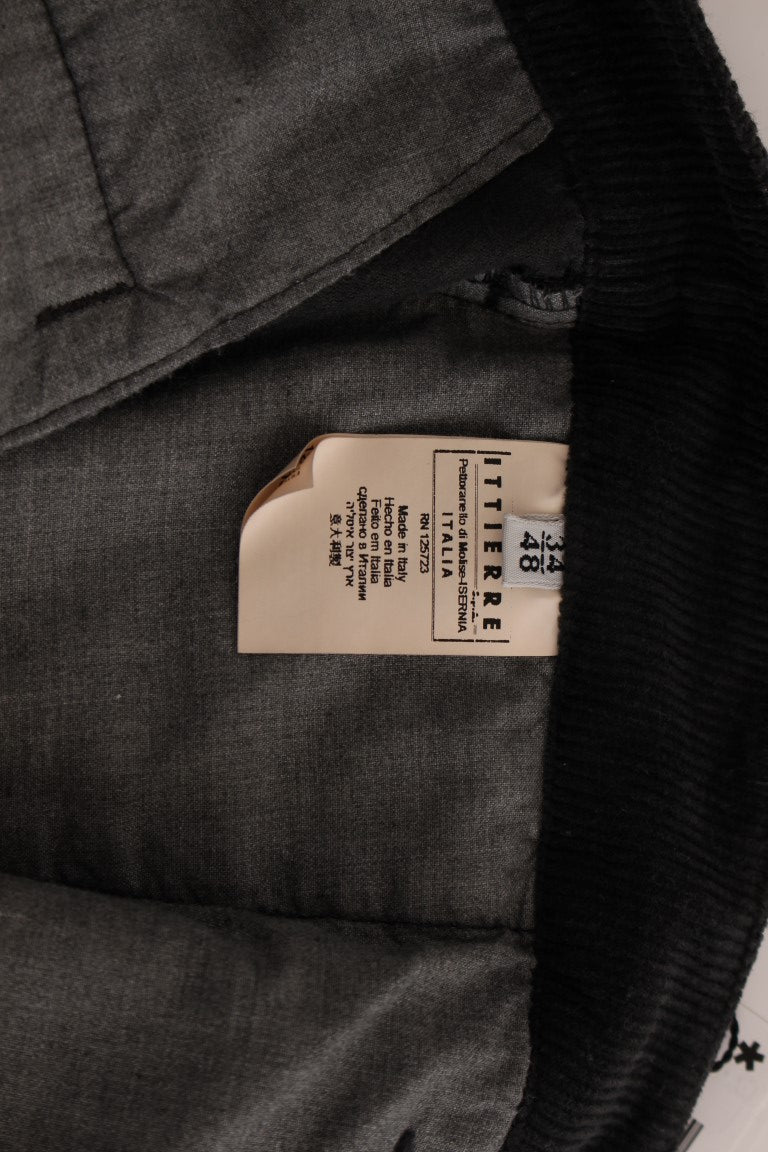 Black Corduroy Cotton Straight Fit Pants - X excelência
