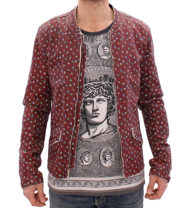 Bordeaux Leather Boxer Print Jacket Coat - X excelência