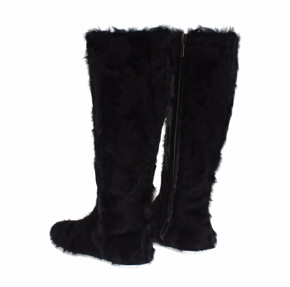 Black Xiangao Lamb Fur Leather Boots - X excelência