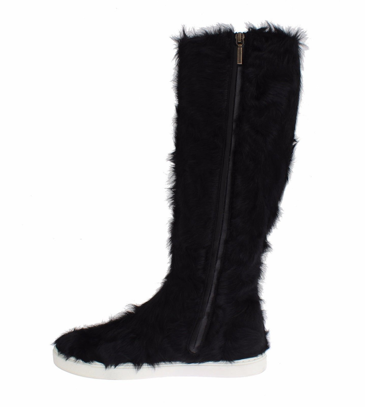 Black Xiangao Lamb Fur Leather Boots - X excelência