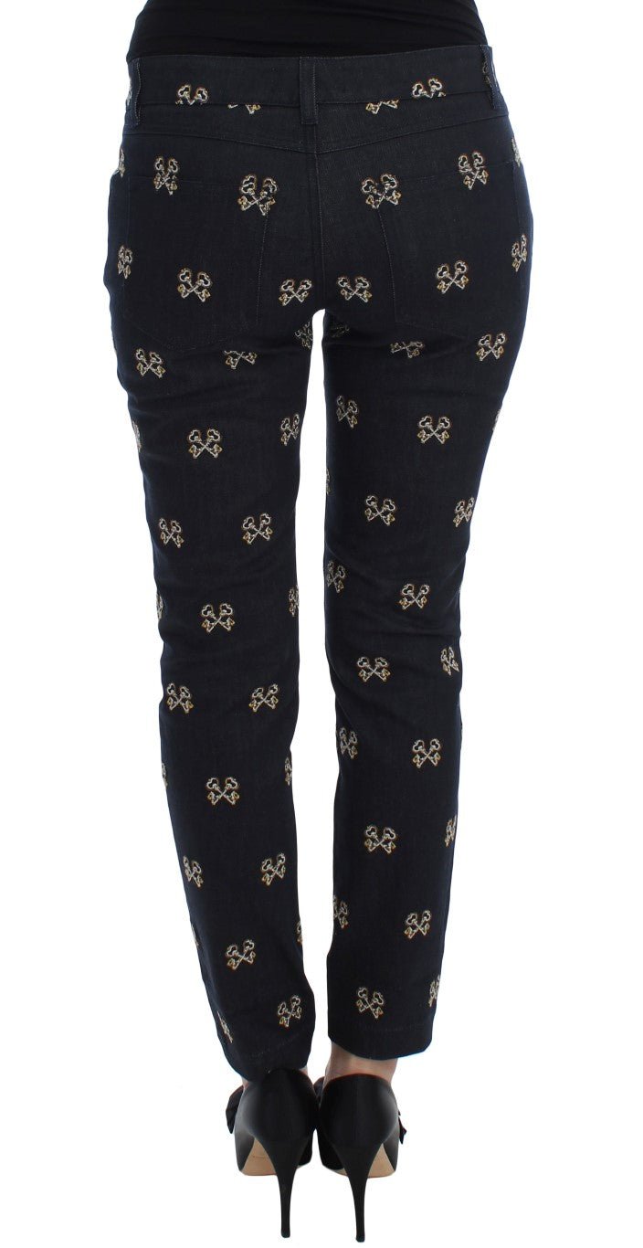 Blue Key Embroidered Slim Fit KATE Jeans - X excelência