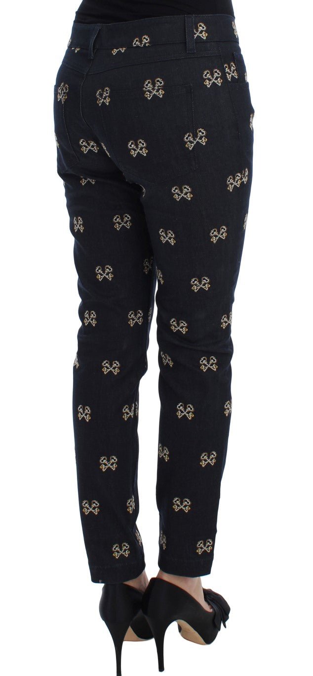 Blue Key Embroidered Slim Fit KATE Jeans - X excelência