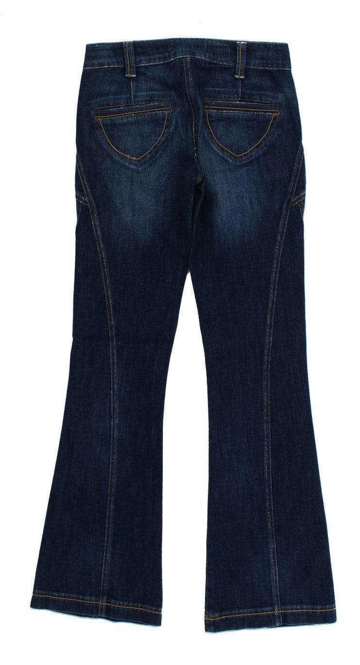 Blue Cotton Stretch Low Waist Jeans - X excelência