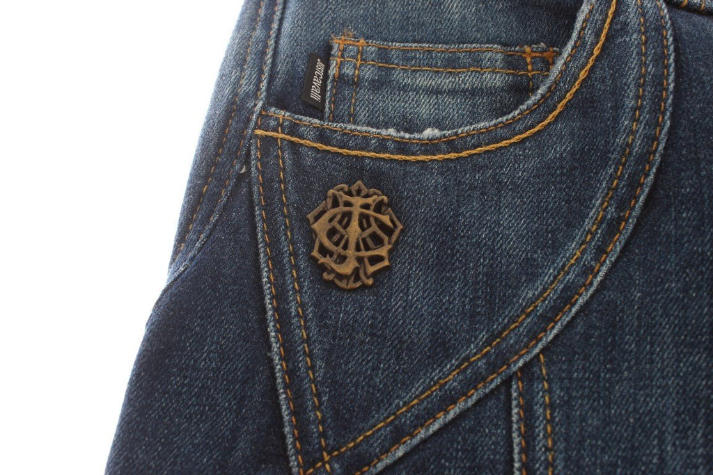 Blue Cotton Stretch Low Waist Jeans - X excelência