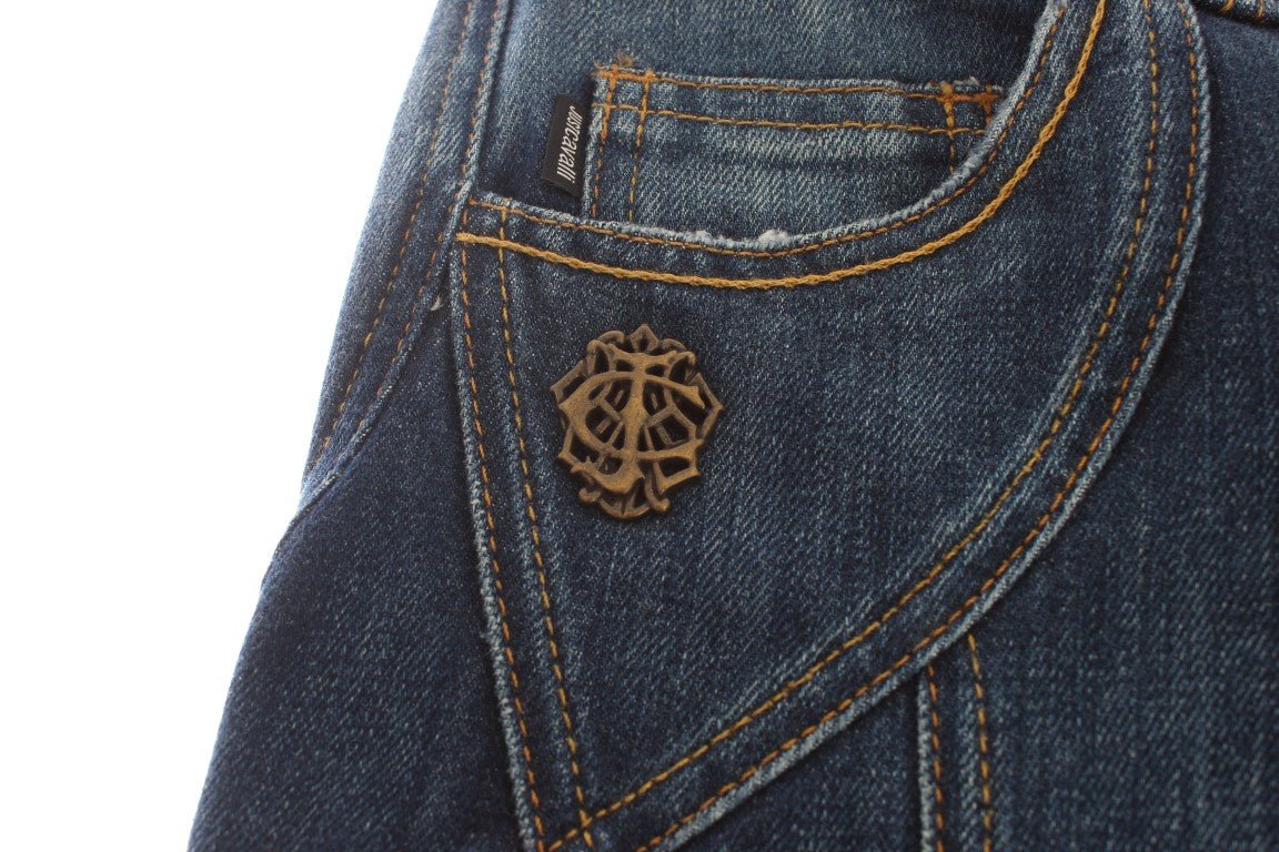 Blue Cotton Stretch Low Waist Jeans - X excelência