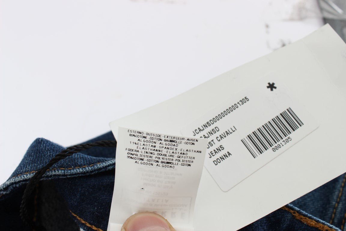 Blue Cotton Stretch Low Waist Jeans - X excelência