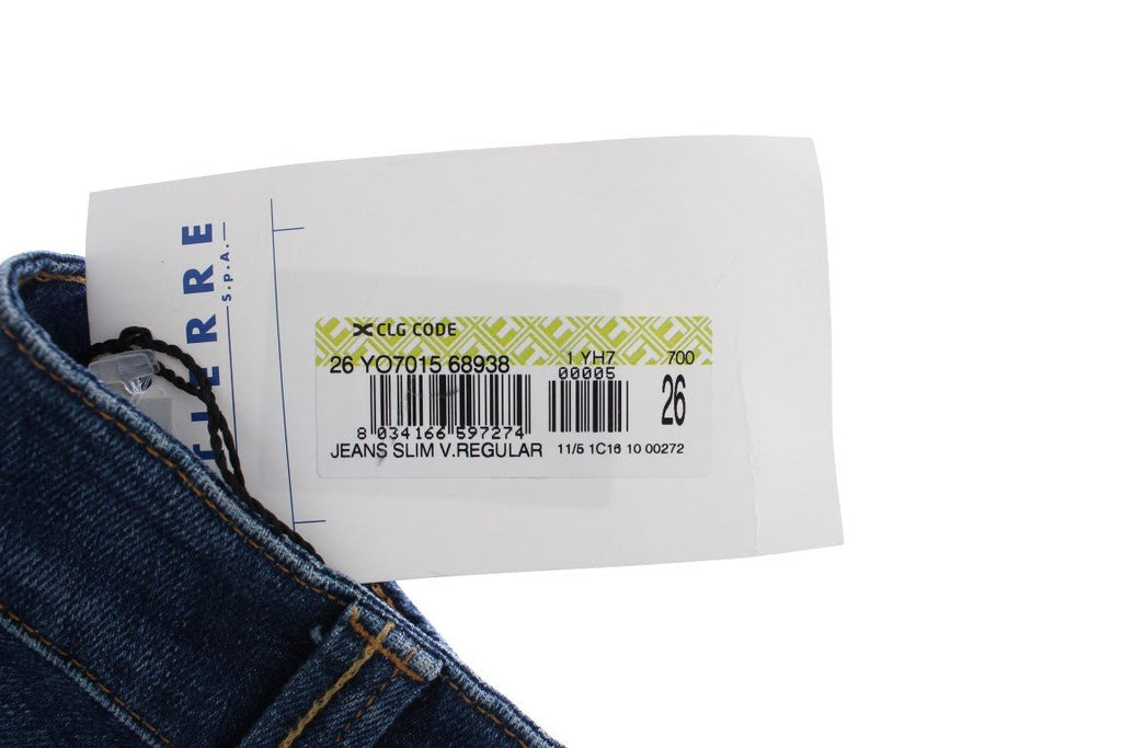 Blue Cotton Stretch Low Waist Jeans - X excelência