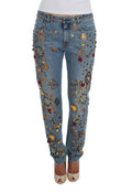 Crystal Roses Heart Embellished Jeans - X excelência