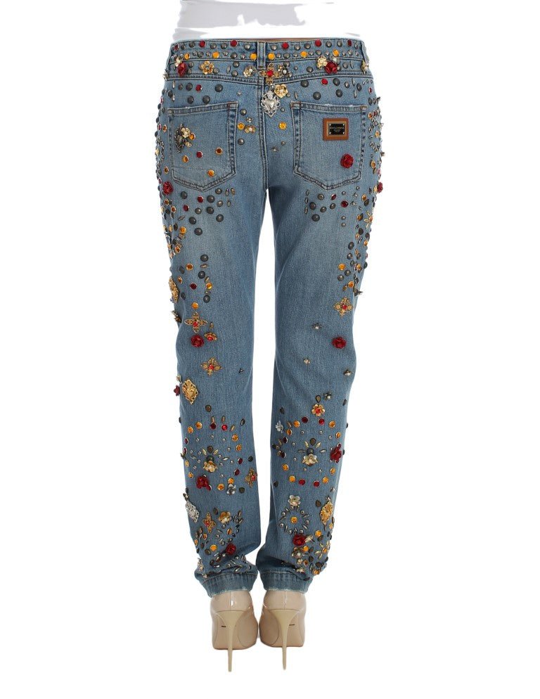 Crystal Roses Heart Embellished Jeans - X excelência