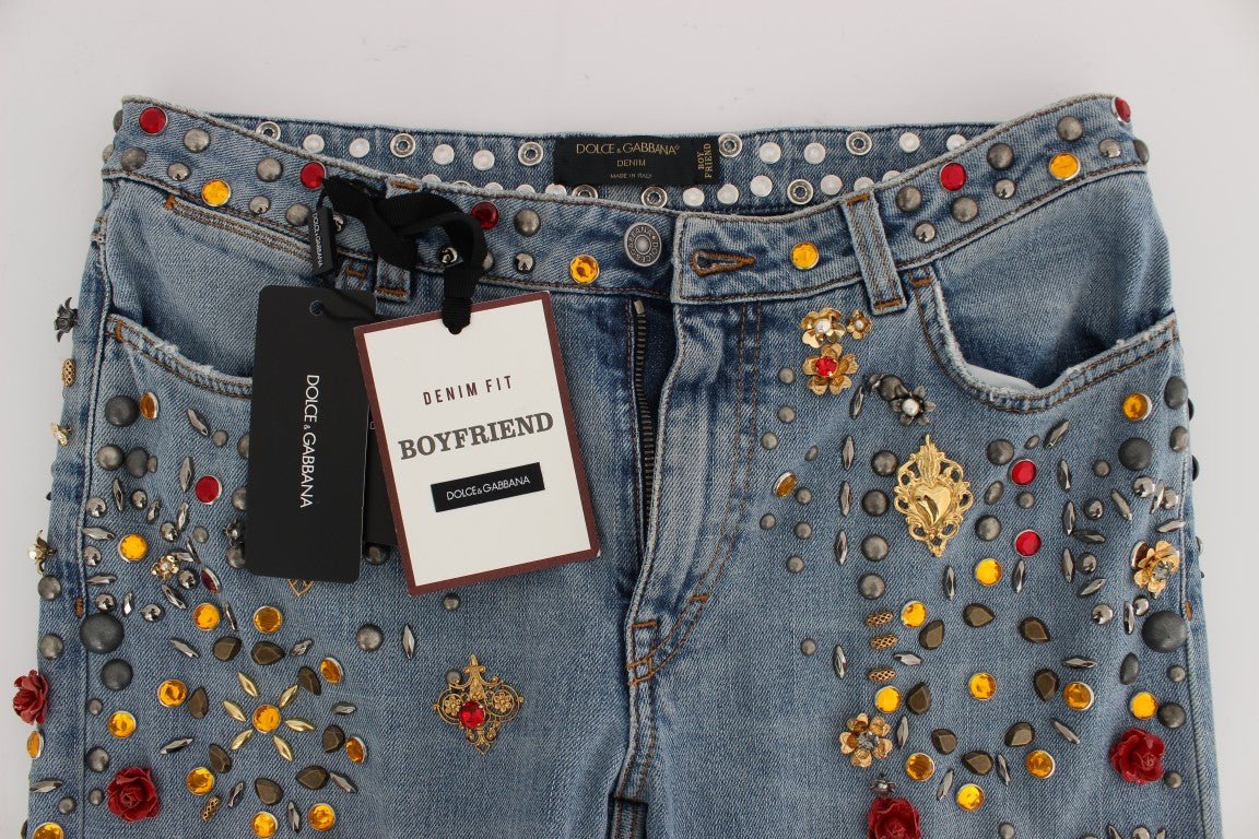 Crystal Roses Heart Embellished Jeans - X excelência